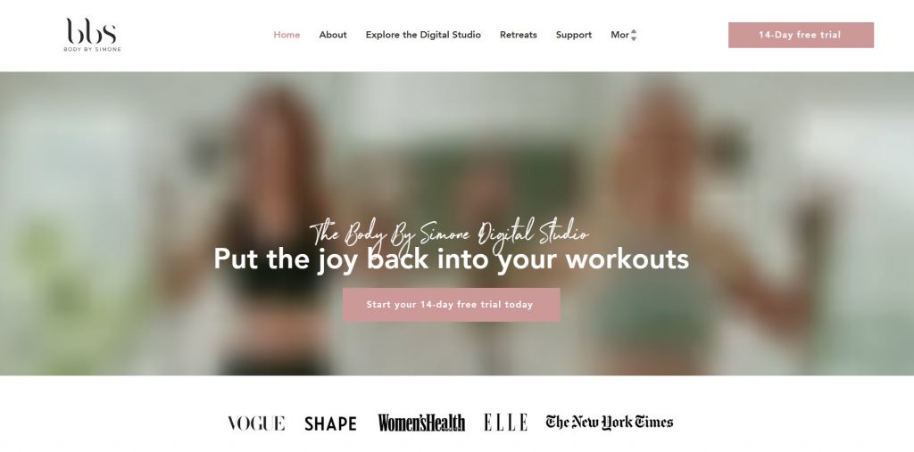 Body By Simone - WordPress Personal Trainer Booking Website Examples