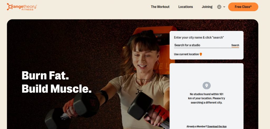 Orangetheory Fitness - WordPress Personal Trainer Booking Website Examples