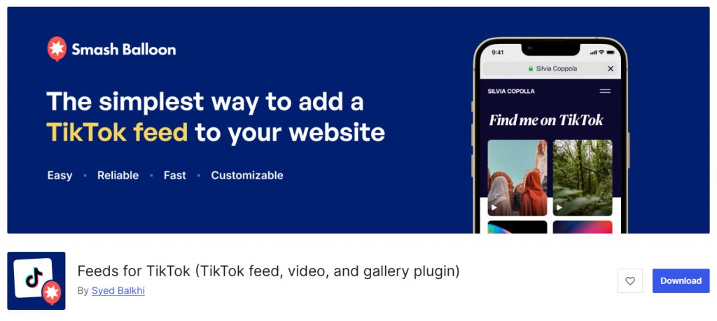 Feeds for TikTok by Smash Balloon - tiktok plugins for wordpress