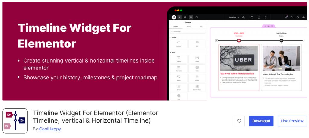 Timeline Widget For Elementor