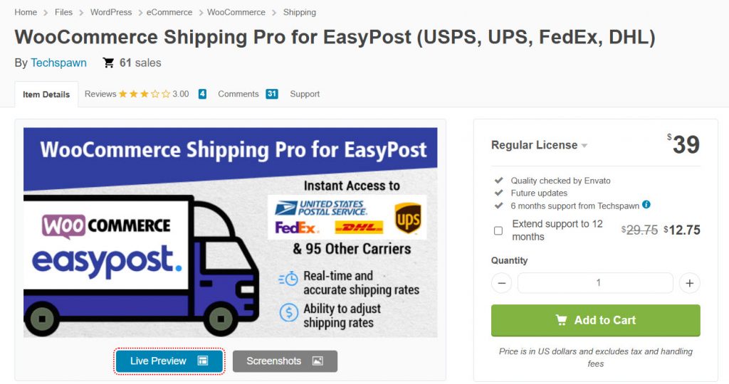 WooCommerce Shipping Pro for EasyPost - FedEx WooCommerce plugins