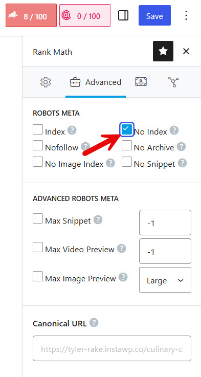 no index