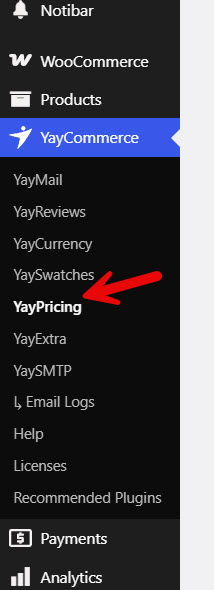 yaypricing settings - Add custom fees to WooCommerce payment gateways