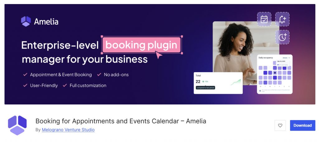 Amelia - latepoint alternatives
