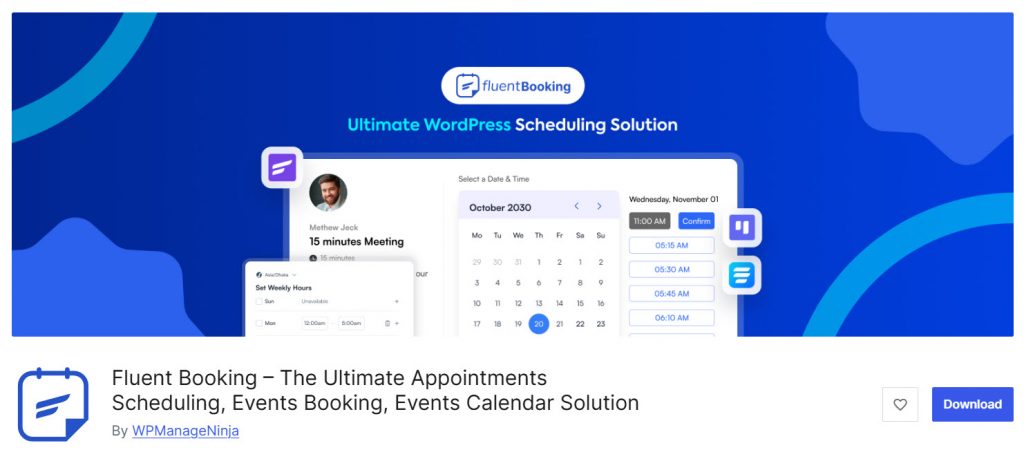 Fluent Booking - latepoint alternatives