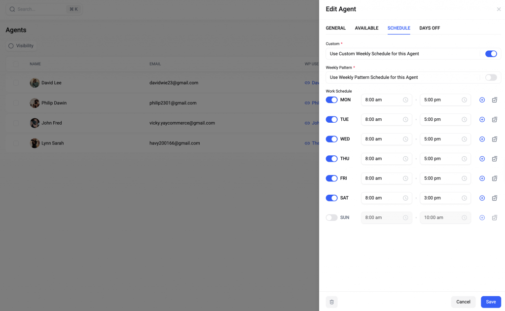 configure with the agent for booking system